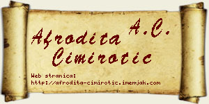 Afrodita Cimirotić vizit kartica